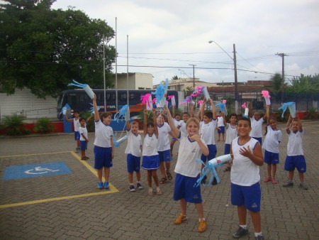 Alunos testando biruta